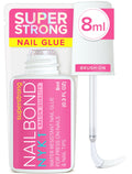 Super Strong Nail Glue for Press On Nails, Nail Tips & Acrylic Nails (8ml) NYK1 NailBond Brush - FENGGESTORE20