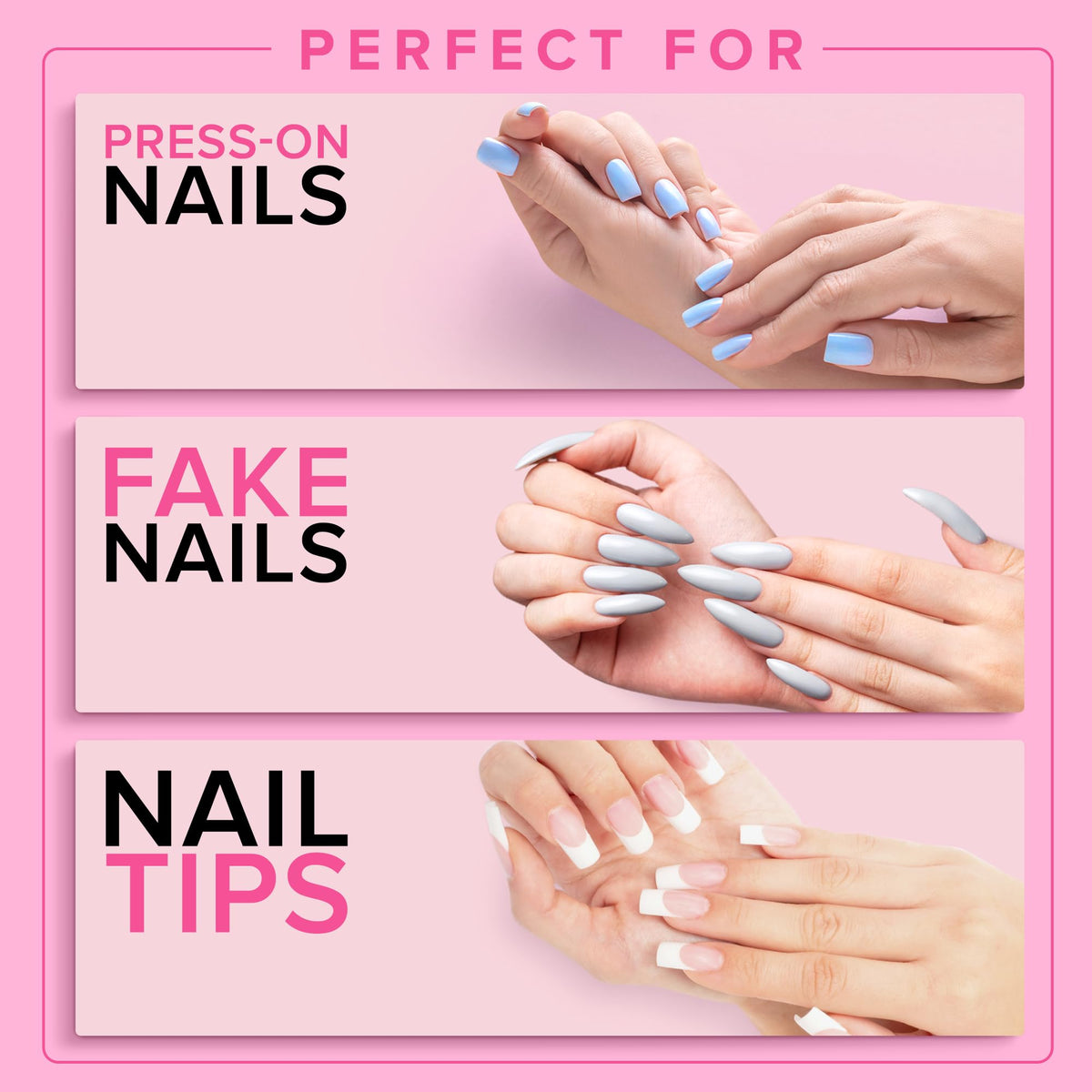 Super Strong Nail Glue for Press On Nails, Nail Tips & Acrylic Nails (8ml) NYK1 NailBond Brush - FENGGESTORE20