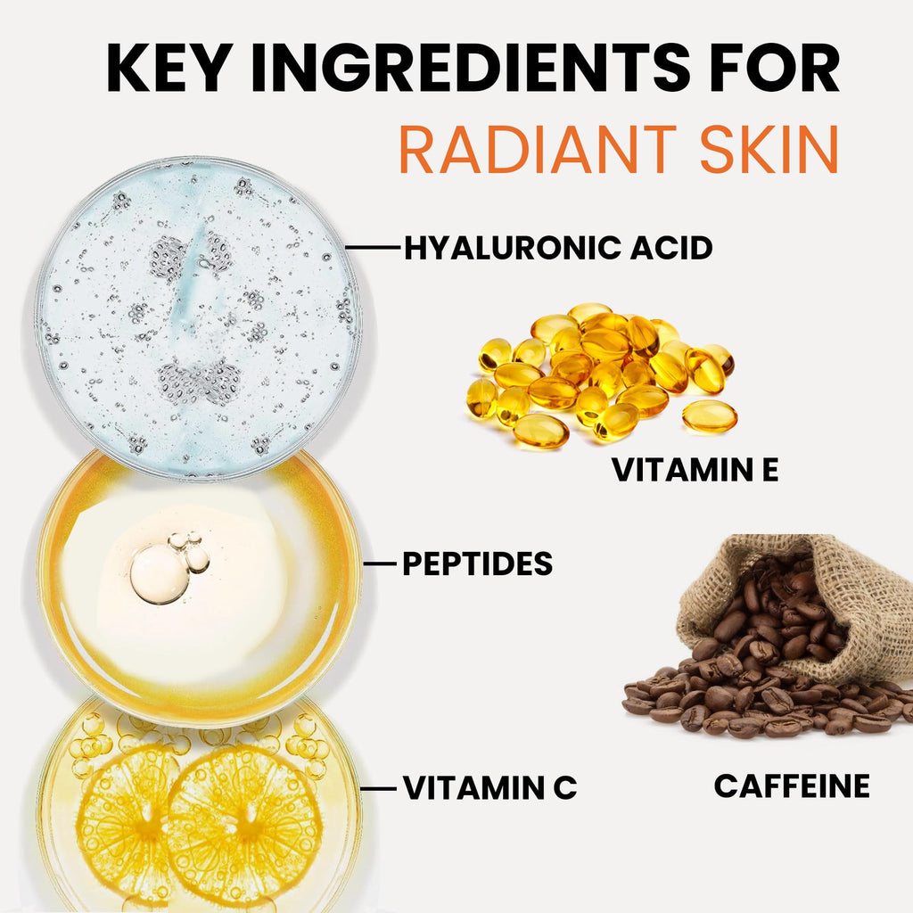 Super Vitamin C Face Serum for Mature Skin: Hydrating Brightening Formula - Vitamin C, Hyaluronic Acid, Vitamin E, Caffeine - FENGGESTORE20