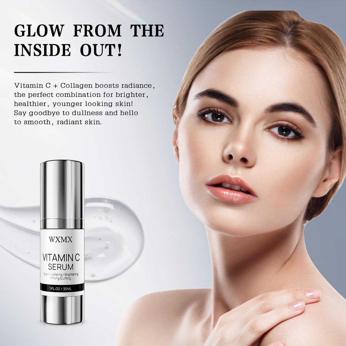 Super Vitamin C Serum for Face: All-in-One Hydrating Anti-Aging Formula by Vitamin C, Hyaluronic Acid, Caffeine-Firming, Lifting, Targets Dark Spots, - FENGGESTORE20