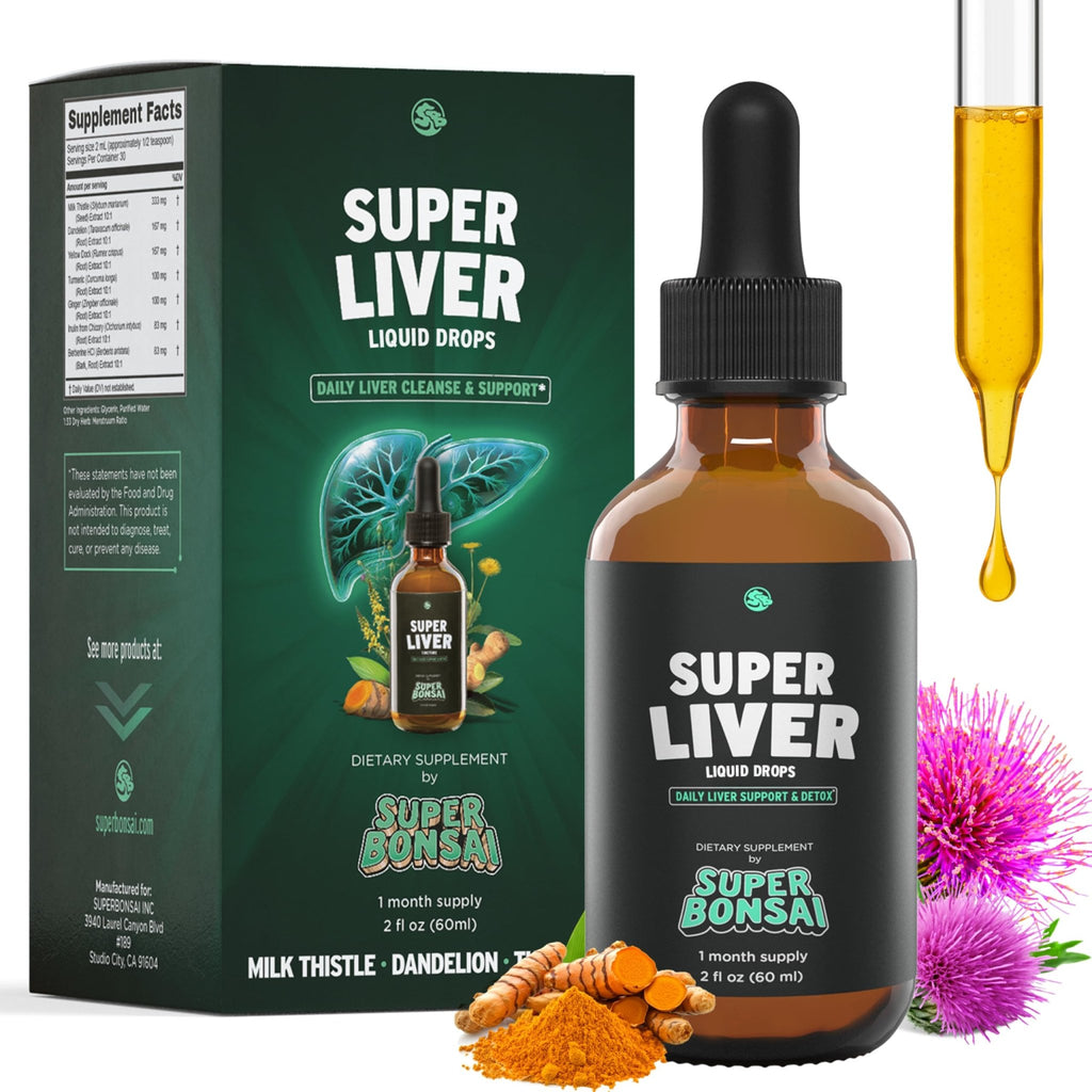 SuperBonsai Super Liver Support with Milk Thistle - All Natural Liver Cleanse Detox & Repair Aid - Doctor-Formulated Liver Supplement - FENGGESTORE20