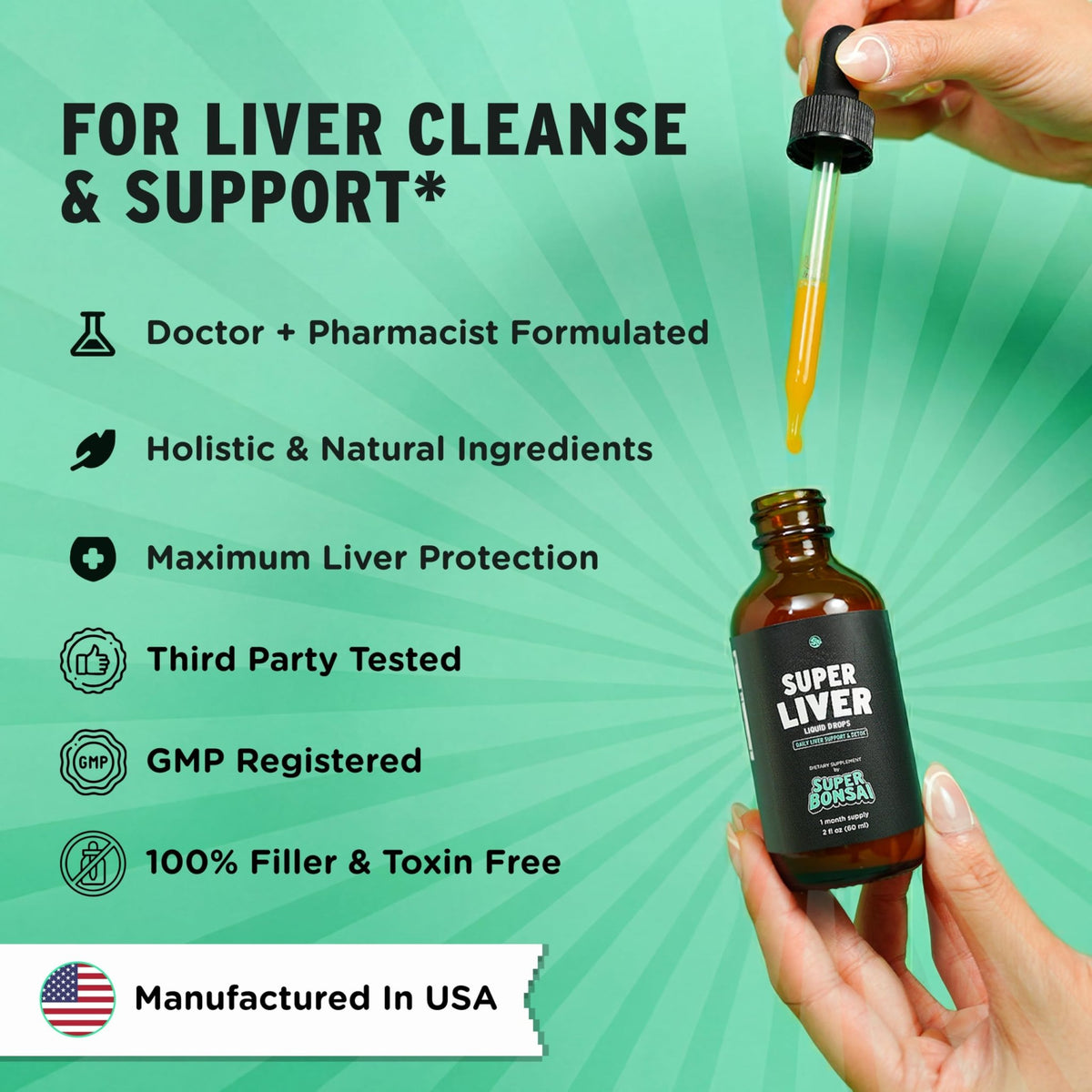 SuperBonsai Super Liver Support with Milk Thistle - All Natural Liver Cleanse Detox & Repair Aid - Doctor-Formulated Liver Supplement - FENGGESTORE20
