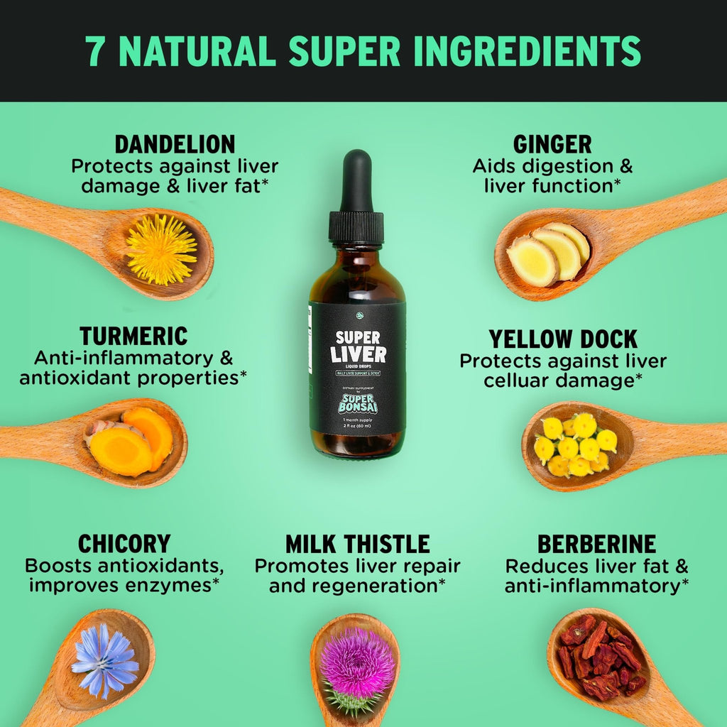 SuperBonsai Super Liver Support with Milk Thistle - All Natural Liver Cleanse Detox & Repair Aid - Doctor-Formulated Liver Supplement - FENGGESTORE20