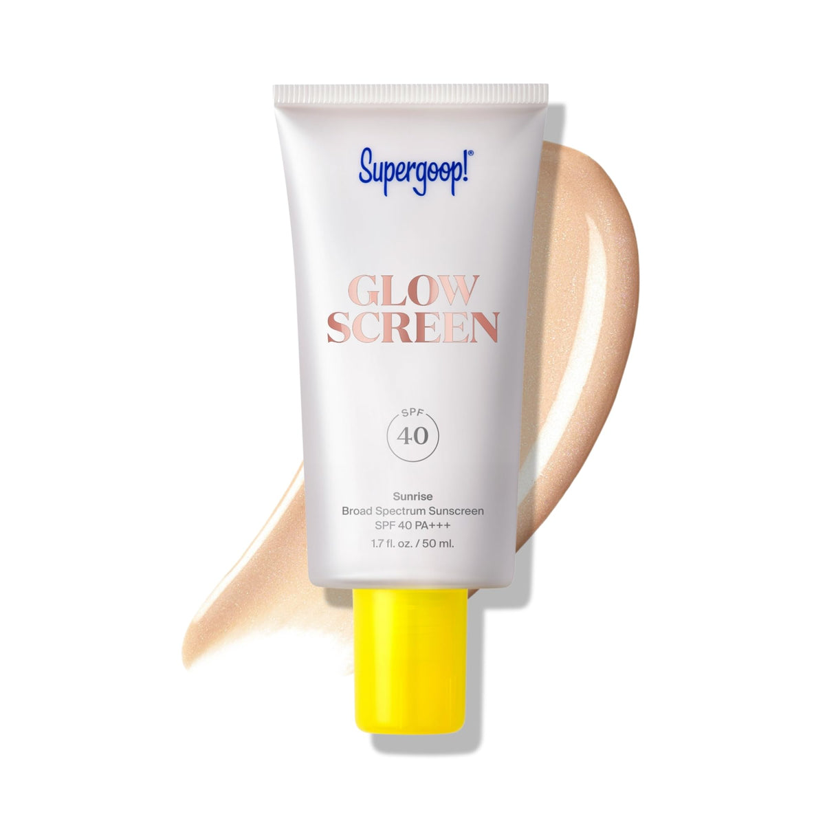 Supergoop! Glowscreen SPF 40, Sunrise (Champagne Glow) - 1.7 fl oz - Glowy Primer + Broad Spectrum Tinted Sunscreen - Helps Filter Blue Light - Hydration - Hyaluronic Acid & Vitamin B5 - FENGGESTORE20