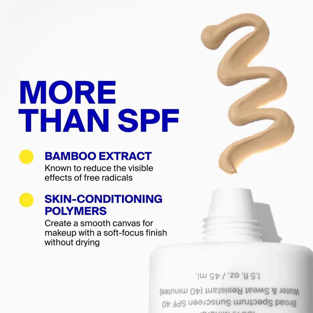 Supergoop! Mineral Mattescreen (SPF 40) - 45 mL - Mineral, Oil-Free Broad Spectrum Sunscreen - Smooths Skin’s Appearance - FENGGESTORE20