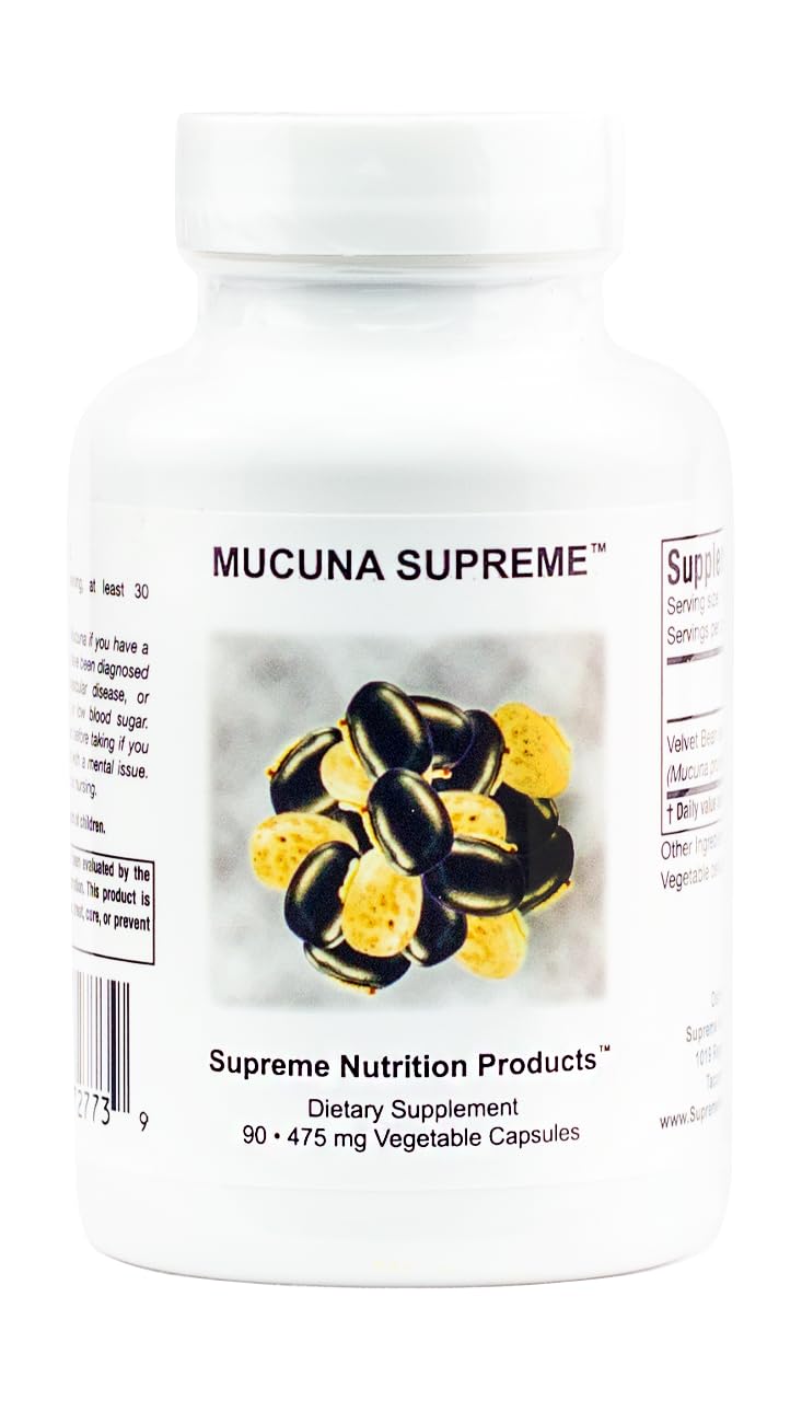 Supreme Nutrition Mucuna Supreme, 90 Pure Cowhage Vegetarian Capsules - FENGGESTORE20