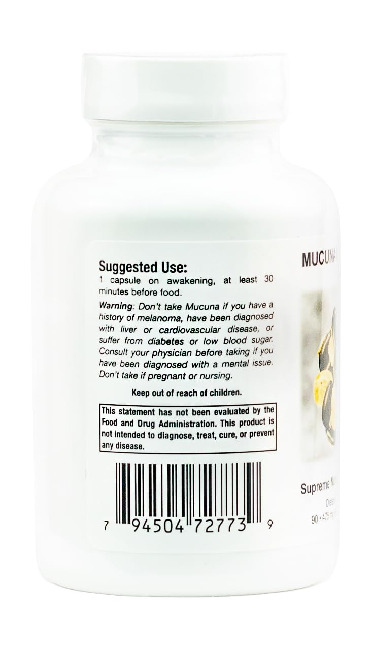 Supreme Nutrition Mucuna Supreme, 90 Pure Cowhage Vegetarian Capsules - FENGGESTORE20