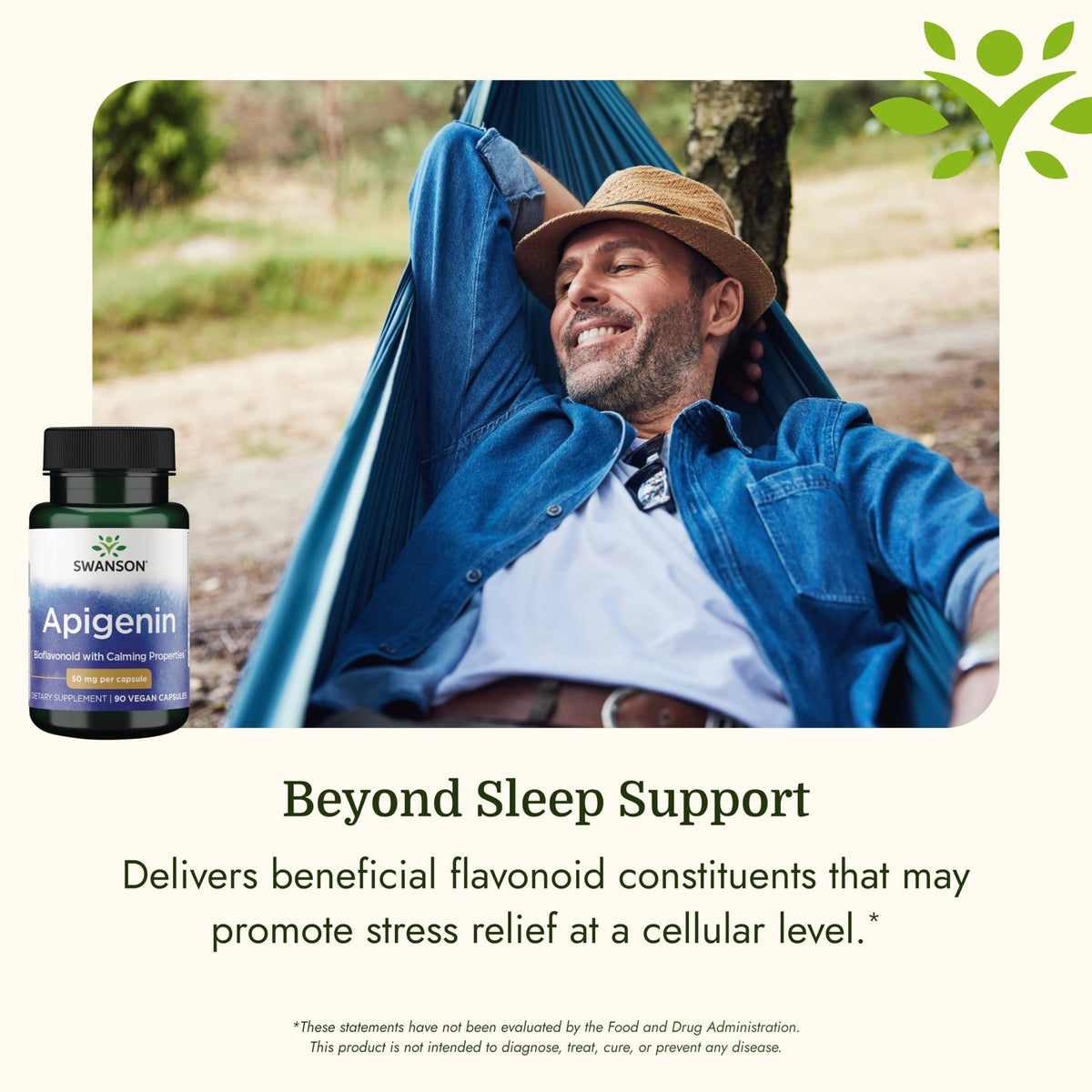 Swanson Apigenin – Sleep and Relaxation Supplement – Natural Support – 90 Caps, 50 mg (Packaging may Vary) - FENGGESTORE20