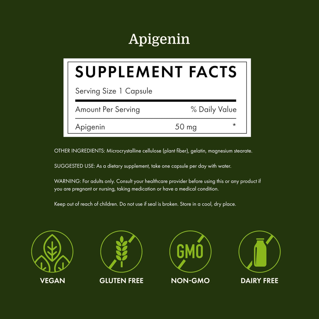 Swanson Apigenin – Sleep and Relaxation Supplement – Natural Support – 90 Caps, 50 mg (Packaging may Vary) - FENGGESTORE20