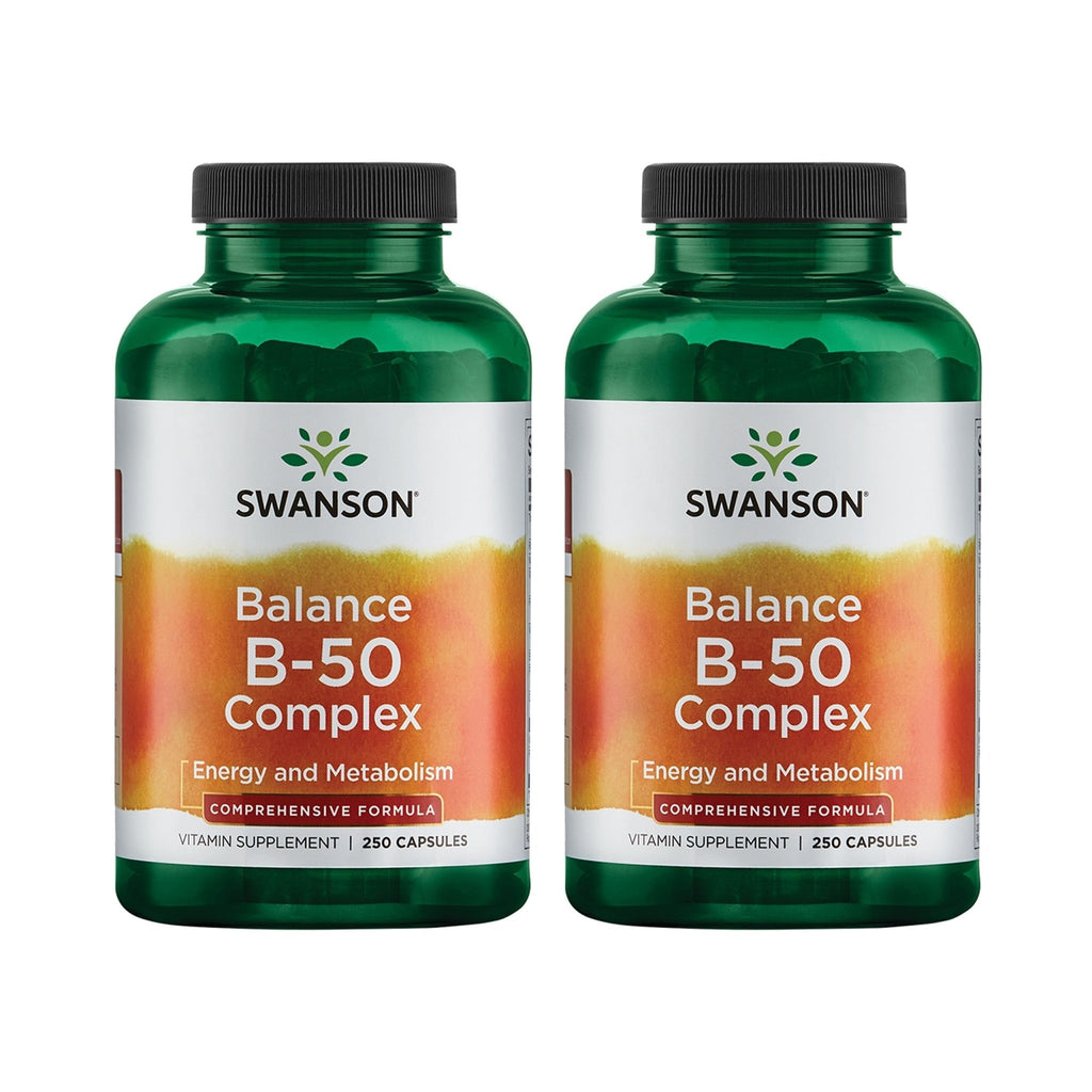 Swanson Balance B-50 High-Potency B Vitamin Complex for Busy Adults Seeking Immune, Heart, and Nervous System Support (250 Capsules) - FENGGESTORE20