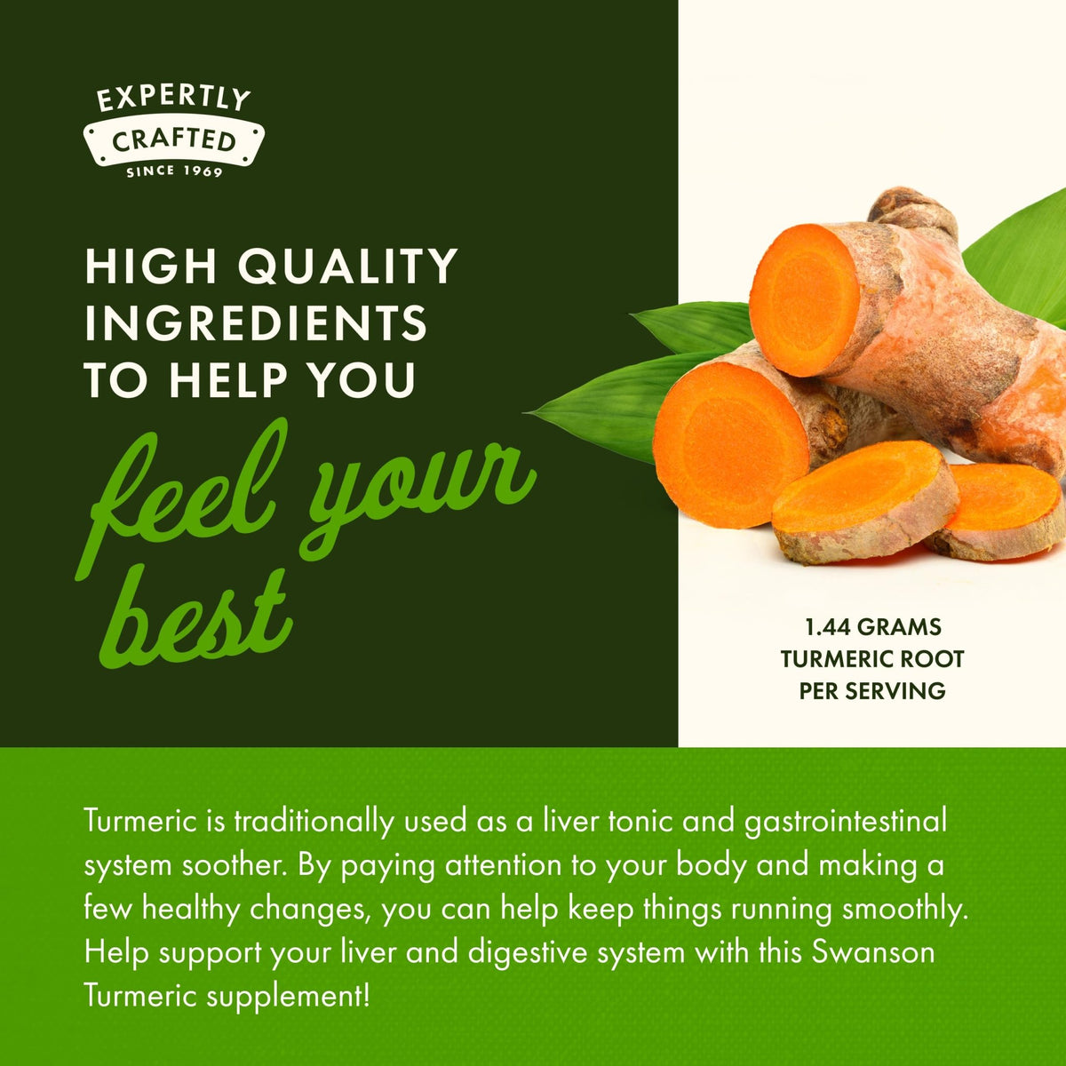 Swanson Full Spectrum Turmeric Curcumin Joint, Liver, and Digestive Support Supplement for Active Adults - Non-GMO - FENGGESTORE20