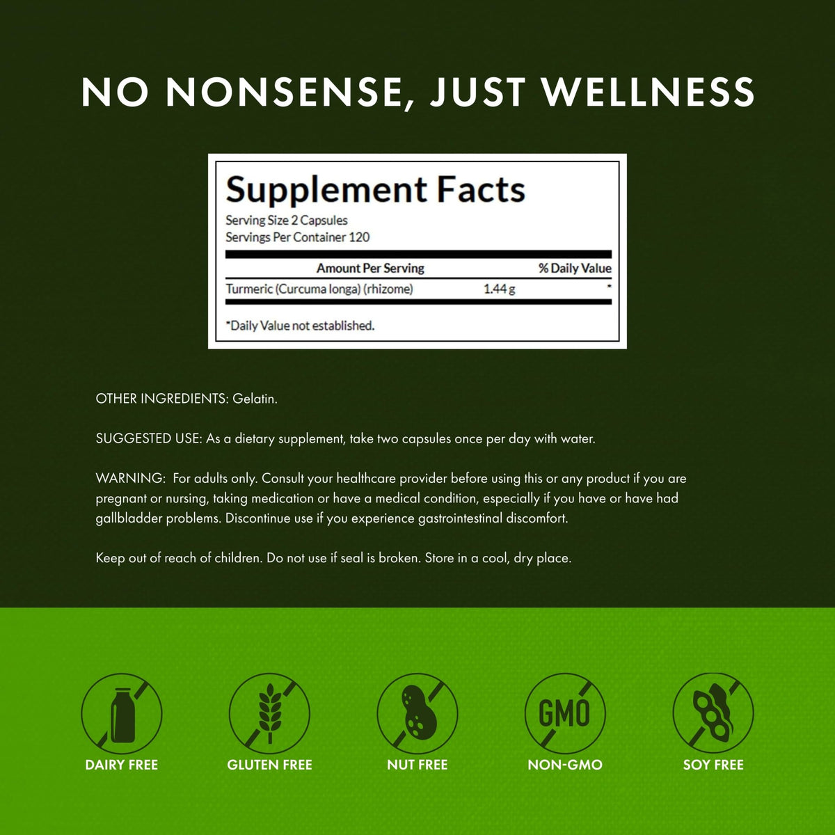 Swanson Full Spectrum Turmeric Curcumin Joint, Liver, and Digestive Support Supplement for Active Adults - Non-GMO - FENGGESTORE20
