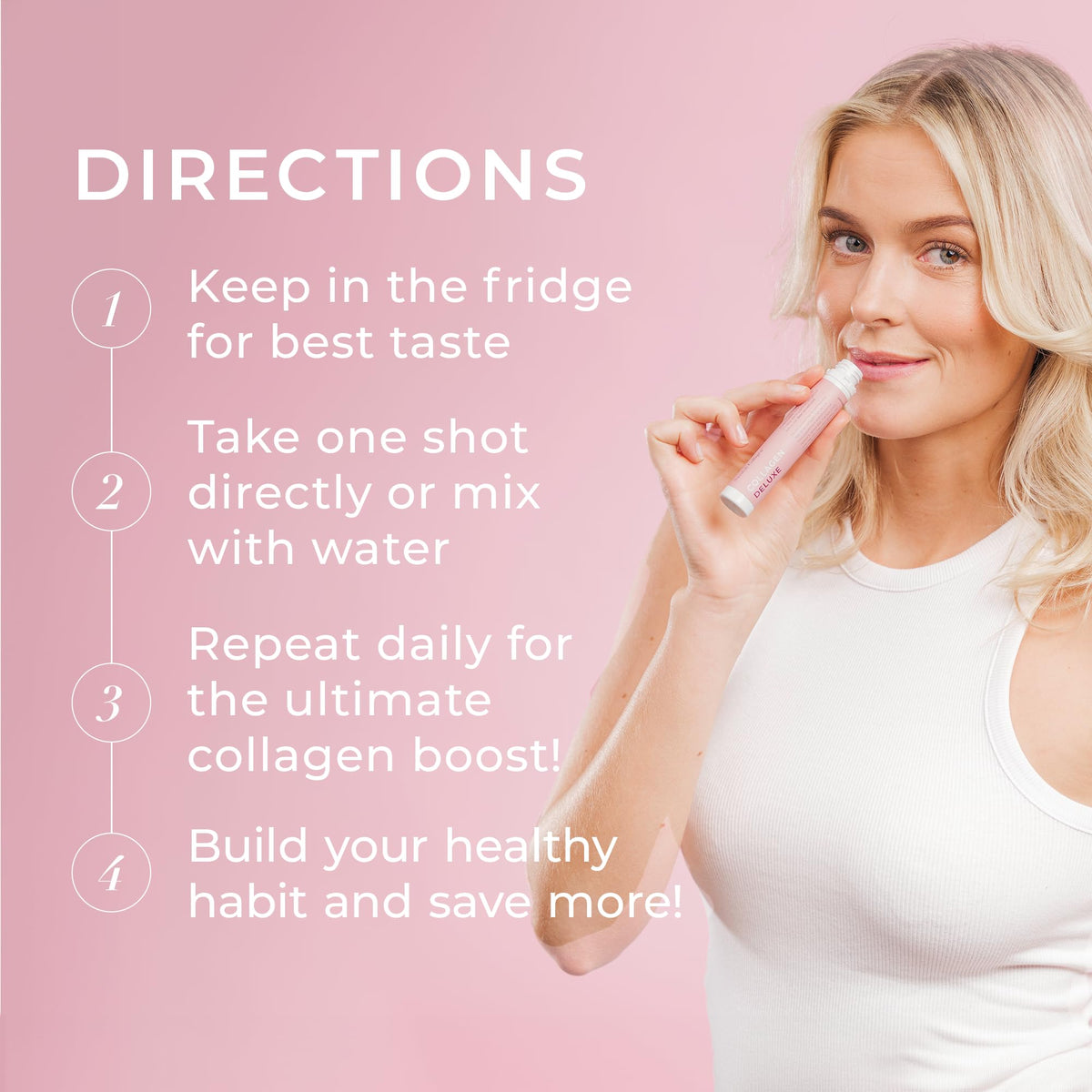 Swedish Collagen Deluxe, 12,500 mg Hydrolyzed Marine Collagen Liquid Supplement - 20 x 25 ml Daily Shots | Hyaluronic Acid, Biotin & Vitamin C for Healthy Hair, Skin, Nails & Joints | Sugar-Free - FENGGESTORE20