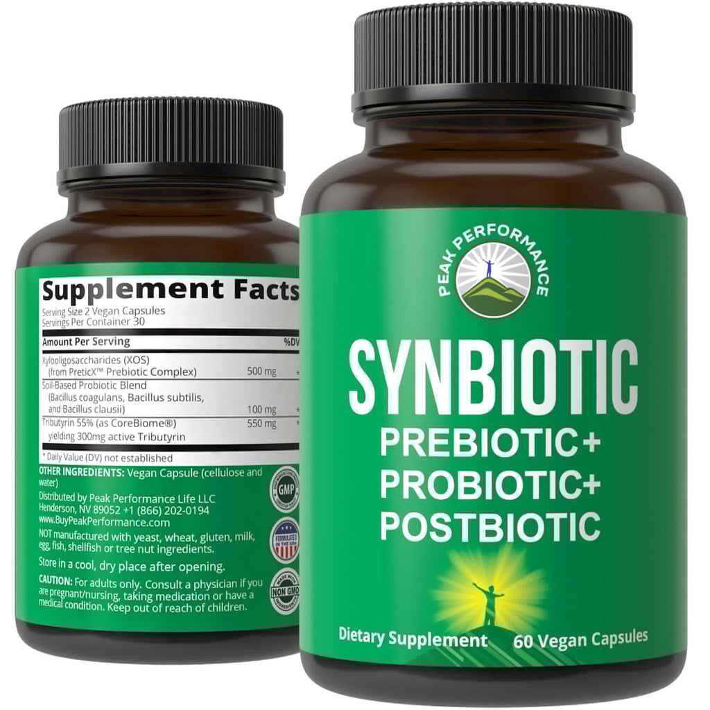 Synbiotic = Prebiotic + Probiotic + Postbiotic 3-in-1 Supplement with Clinically Tested Ingredients - Pre and Probiotics Plus Important Tributyrin CoreBiome for Gut - FENGGESTORE20