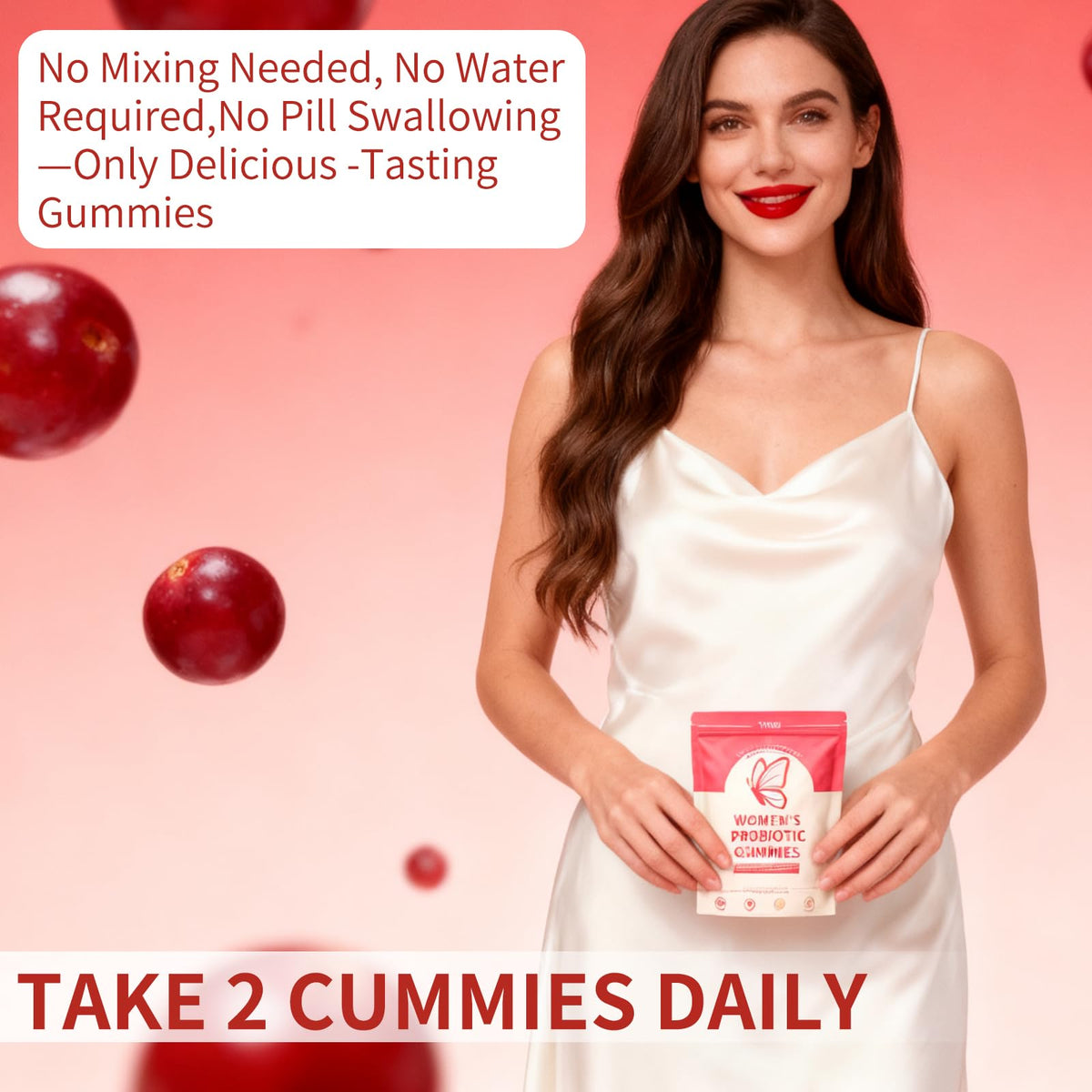 Taeci Vaginal Probiotic Gummies for Women – 5 Billion CFU with Prebiotic & Cranberry Extract – Supports pH Balance, Healthy Odor & Gut Health - FENGGESTORE20