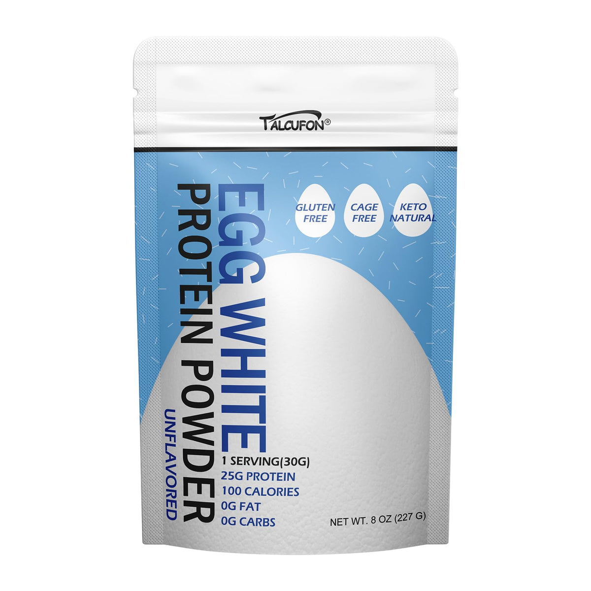 Talcufon Egg White Protein Powder 8 Oz Pasteurized No Additives, High Protein, Gluten-Free Ideal for Baking and Cooking, Unflavored 227G - FENGGESTORE20