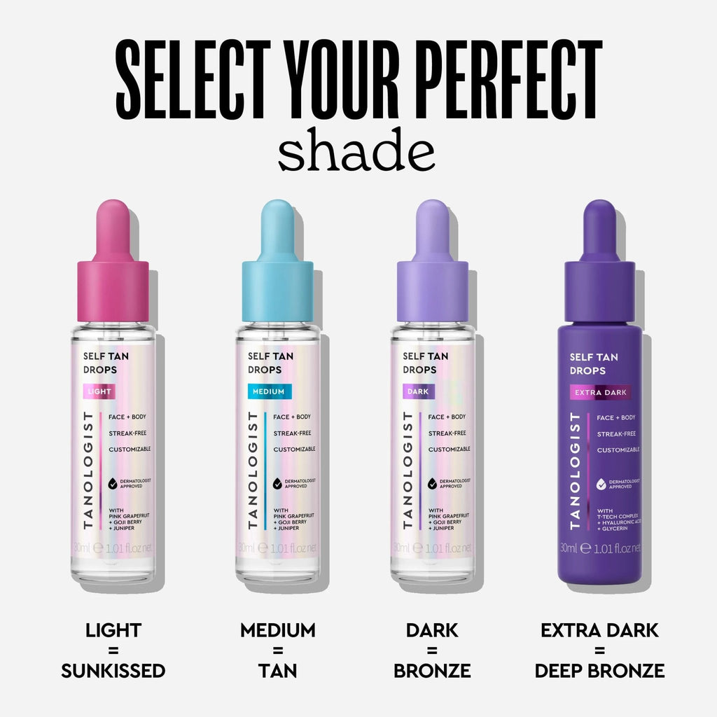 Tanologist Dark Self Tan Drops, Streak-Free Body & Face Tanning Drops, No Fake Tan Smell - FENGGESTORE20