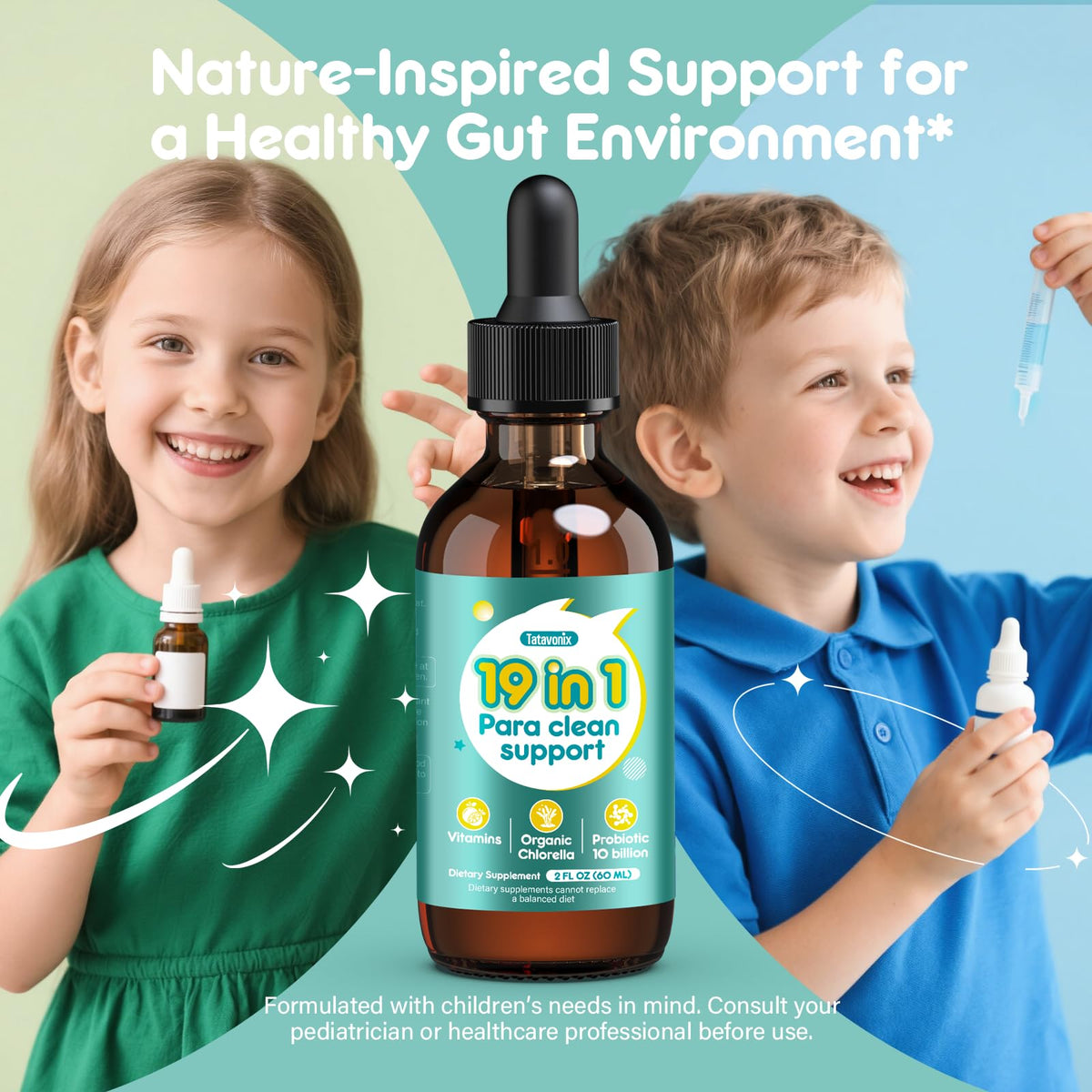 Tatavonix 19 in 1 Herbal Gut Cleanse Drops – Wormwood, Black Walnut, Chlorella 250mg, 10B Probiotics, Clove & Oregano - FENGGESTORE20