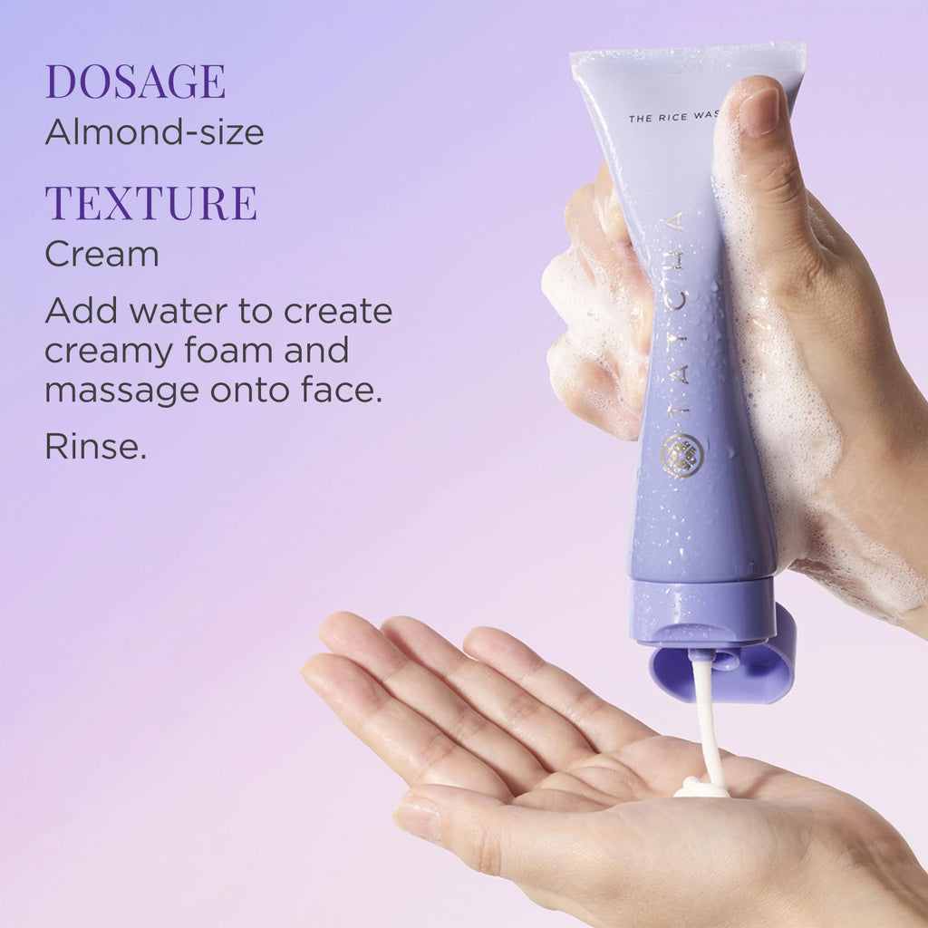 TATCHA The Rice Wash | Soft Cream Facial Cleanser Washes Away Buildup Without Stripping Skin For A Soft, Luminous Complexion | 4 oz - FENGGESTORE20