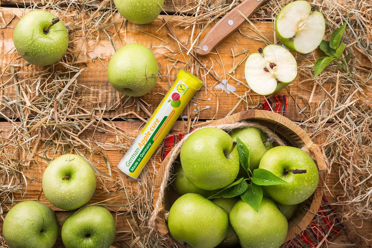 T&D German Apple Cure - 40 Vegan Drink Effervescent Tablets - Apple Flavor - Made in Germany - FENGGESTORE20