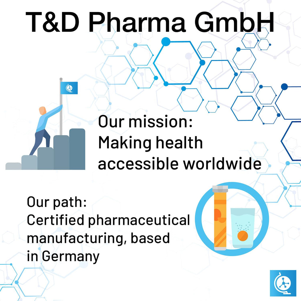 T&D German Elektrolyt Mix - 40 Fizzy Effervescent Tabelts - Orangeflavour - Sugarfree - Made in Germany - FENGGESTORE20