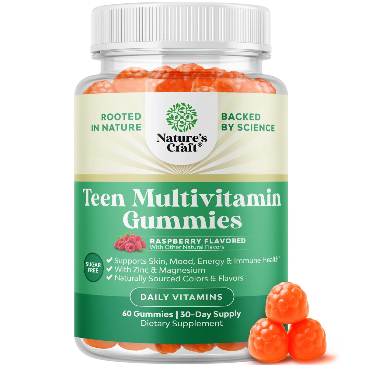 Teen Multivitamin Gummies 12-17 - Teen Boys & Girls Gummy Vitamins for Better Skin, Immune Strength, Mood & Energy Support - Teenage Girl & Boy Supplements - FENGGESTORE20