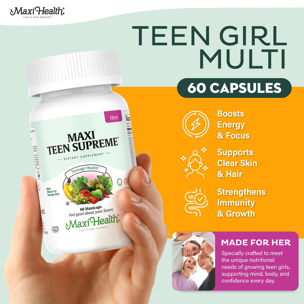 Teen Vitamins for Girls 12-17 - Teen Multivitamin Supreme with D3, Iron, Calcium, Biotin, Digestive Enzymes – Teenager Girl Multi Vitamins for Energy, - FENGGESTORE20