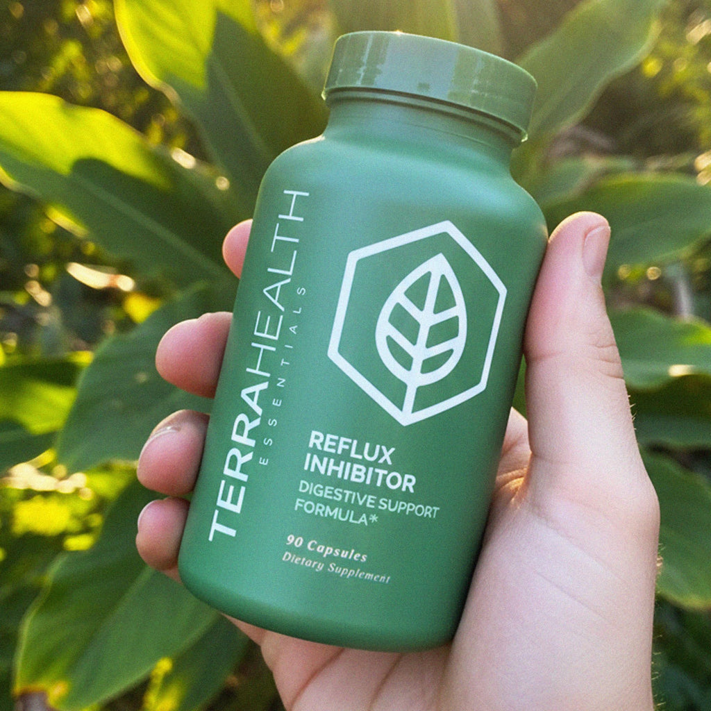 Terra Health Essentials Reflux Inhibitor - Digestive Supplement for Stomach Comfort, Acid Balance & Nutrient Absorption - Betaine HCL with Pepsin - FENGGESTORE20