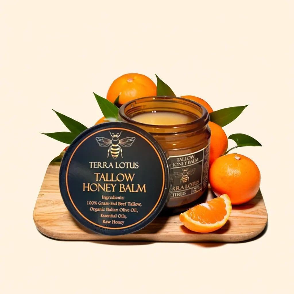 Terra Lotus - Organic Grass-Fed Beef Tallow Balm with Raw Honey - Moisturizing Cream - FENGGESTORE20