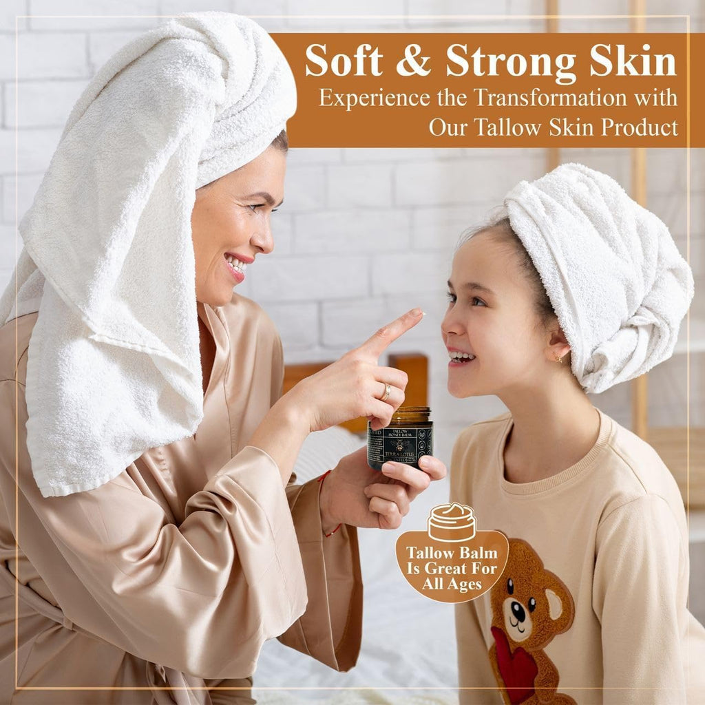 Terra Lotus - Organic Grass-Fed Beef Tallow Balm with Raw Honey - Moisturizing Cream - FENGGESTORE20