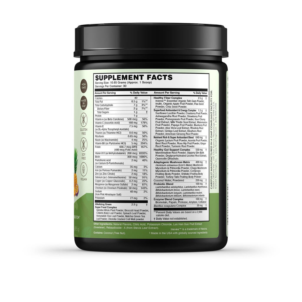 TERRA ORIGIN Healthy Greens Powder Supplement | Superfood Digestive Enzyme & Probiotic Blends | Immune, Gut, and Digestive Support for Women - FENGGESTORE20