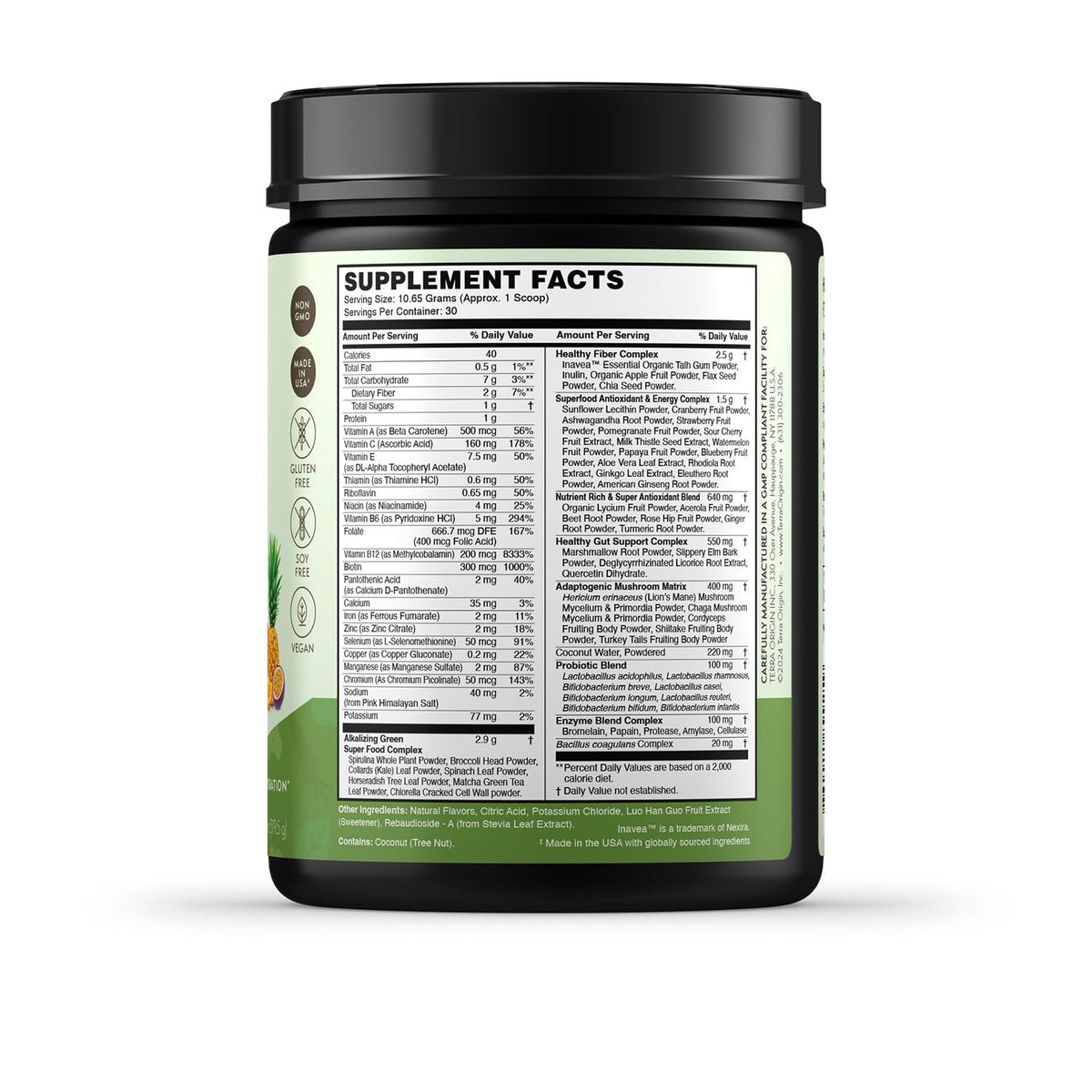TERRA ORIGIN Healthy Greens Powder Supplement | Superfood Digestive Enzyme & Probiotic Blends | Immune, Gut, and Digestive Support for Women - FENGGESTORE20