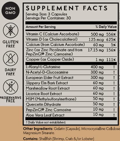 TERRA ORIGIN Healthy Gut Capsules with Immunity Boost | 90 Capsules | Non GMO, Gluten Free, Dairy Free | Digestive Support for Men and Women - FENGGESTORE20