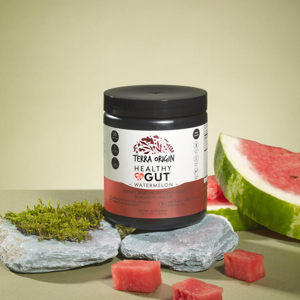TERRA ORIGIN Healthy Gut Watermelon | 30-Servings with L-Glutamine, Zinc, Glucosamine, Slippery Elm Bark, Marshmallow Root and More! - FENGGESTORE20
