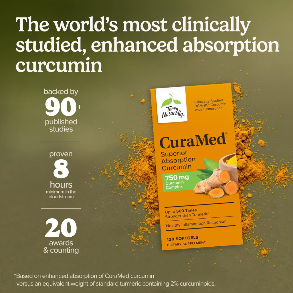 Terry Naturally CuraMed 750 mg - Antioxidant Supplement for Brain & Heart Health Support - Supplement with High-Potency Curcumin Complex - Kidney, Liver - FENGGESTORE20