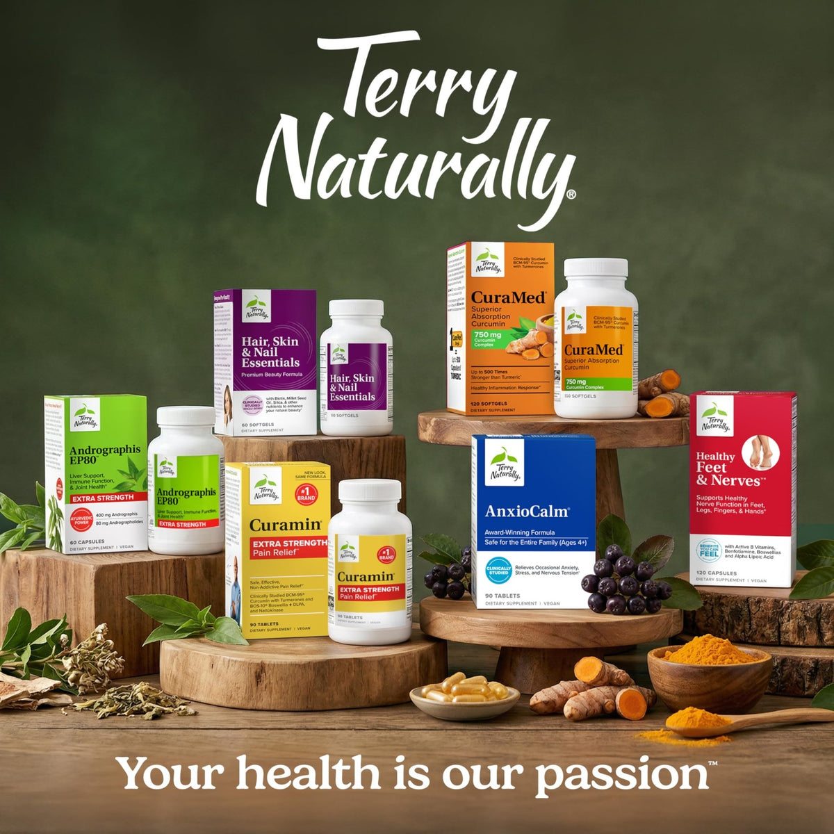 Terry Naturally CuraMed 750 mg - Antioxidant Supplement for Brain & Heart Health Support - Supplement with High-Potency Curcumin Complex - Kidney, Liver - FENGGESTORE20