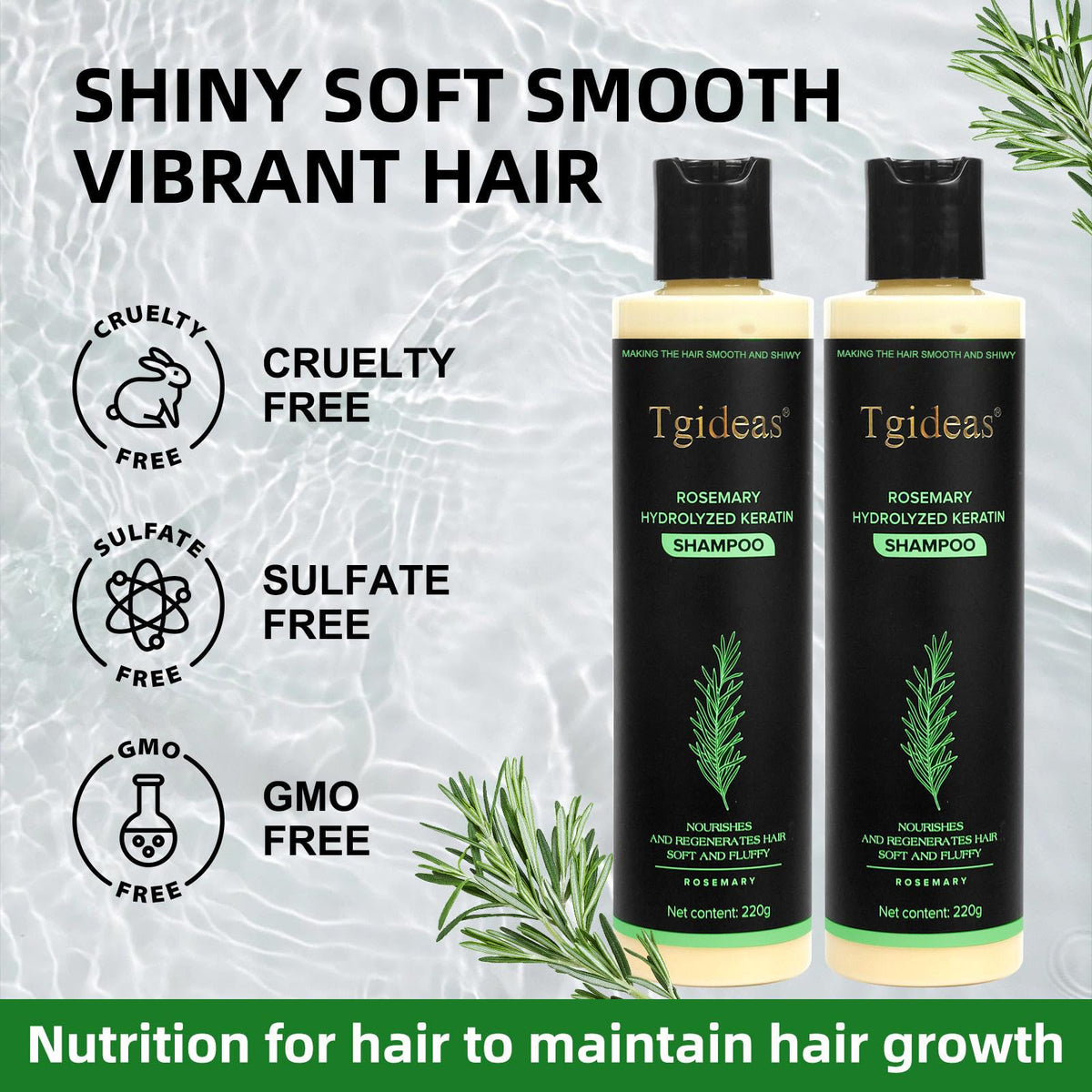 Tgideas Organic Rosemary Hair Growth Shampoo for Women and Men-Natural Thickening & Strengthening Shampoo with Hydrolyzed Keratin - FENGGESTORE20