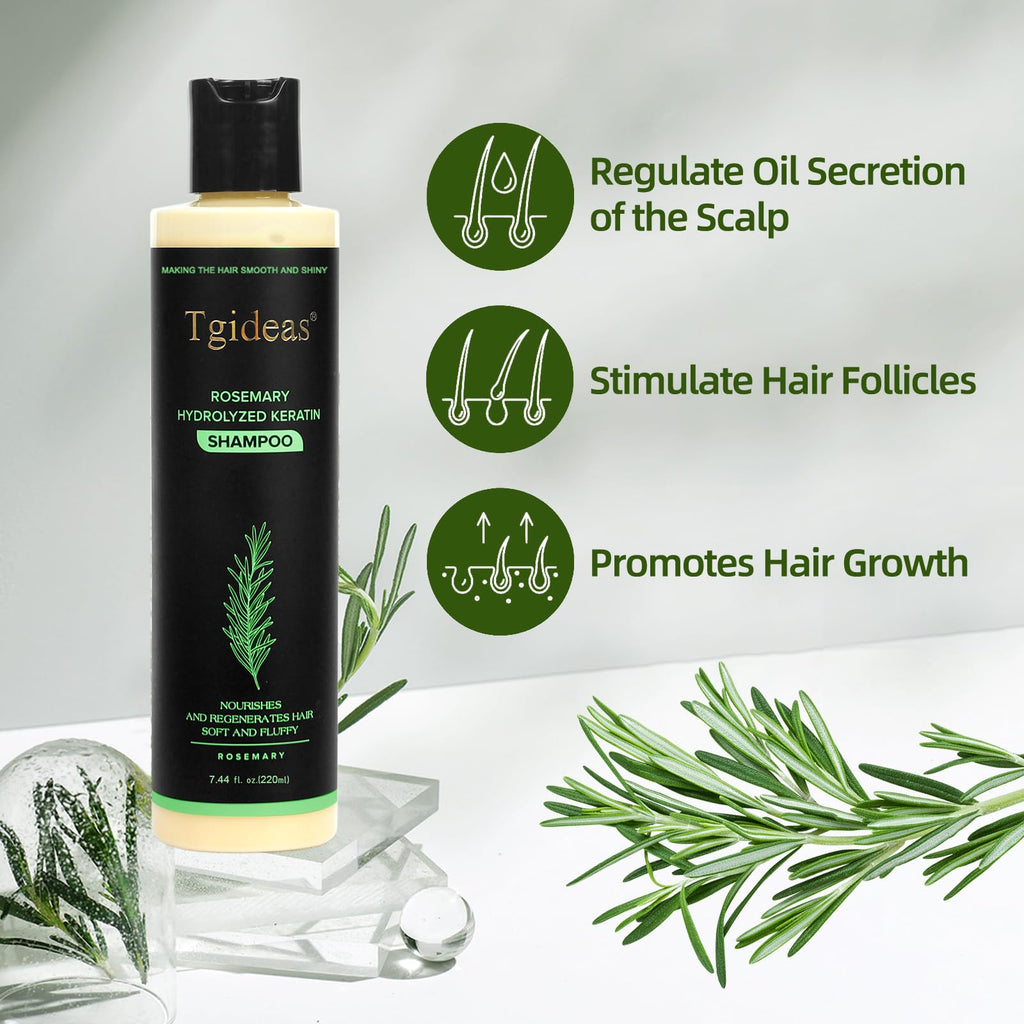 Tgideas Organic Rosemary Hair Growth Shampoo for Women and Men-Natural Thickening & Strengthening Shampoo with Hydrolyzed Keratin - FENGGESTORE20