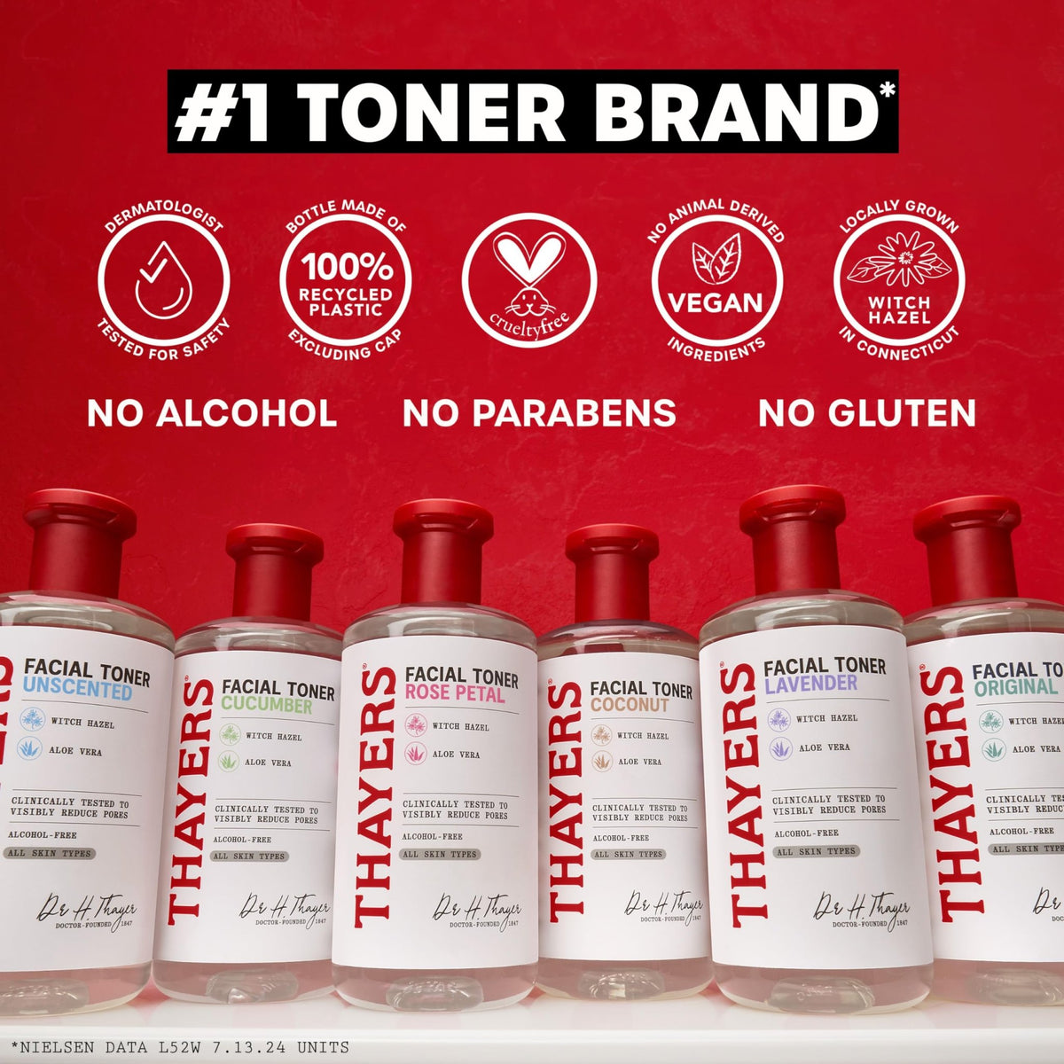 THAYERS Alcohol-Free Rose Petal Witch Hazel Facial Toner for Glowing Skin, Soothing - FENGGESTORE20