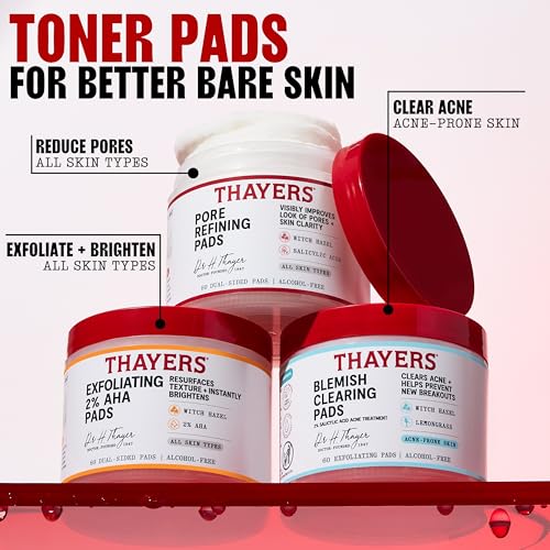 Thayers Blemish Clearing Acne Pads, Salicylic Acid Acne Treatment for Face, Pore Reducing, Exfoliating - FENGGESTORE20