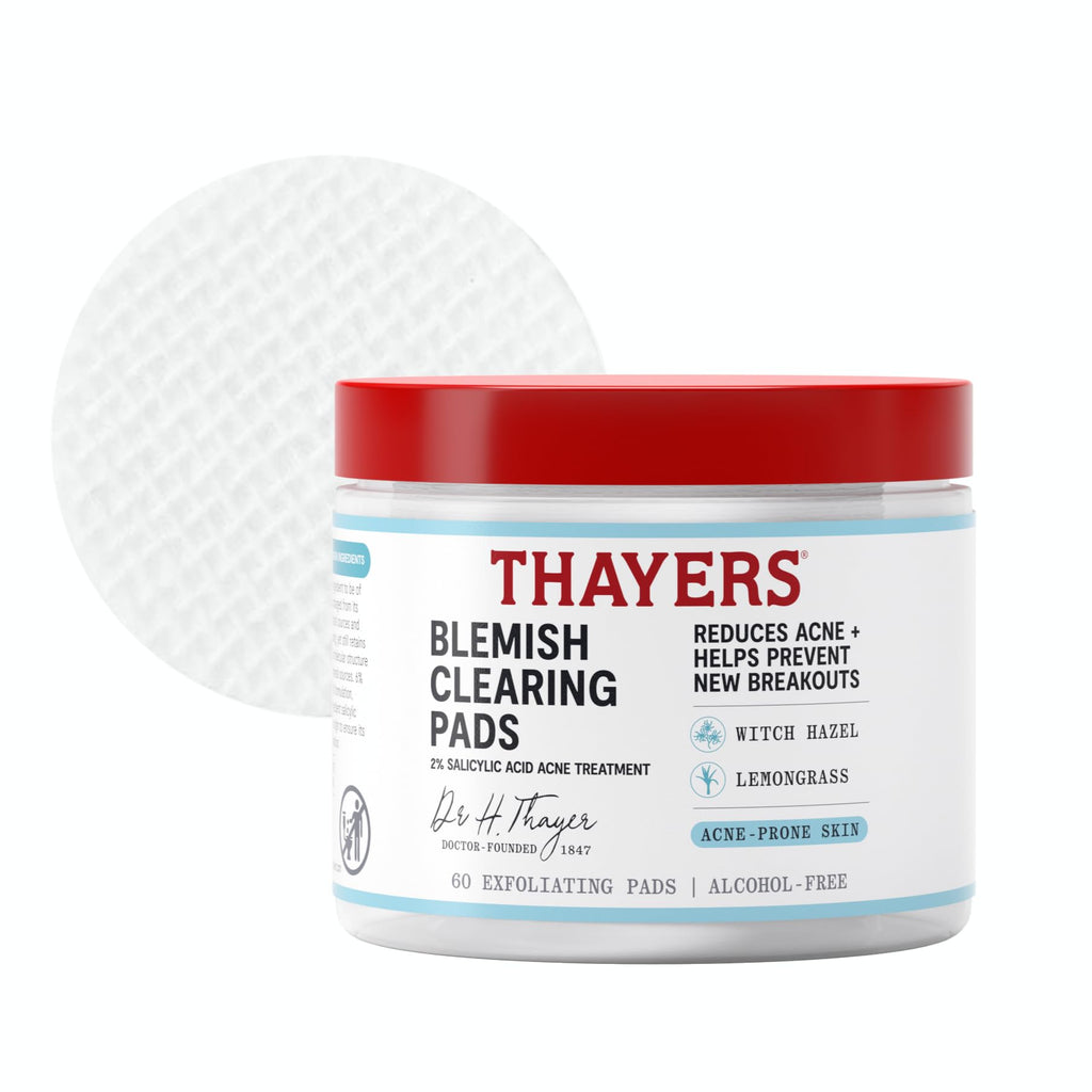 Thayers Blemish Clearing Acne Pads, Salicylic Acid Acne Treatment for Face, Pore Reducing, Exfoliating - FENGGESTORE20