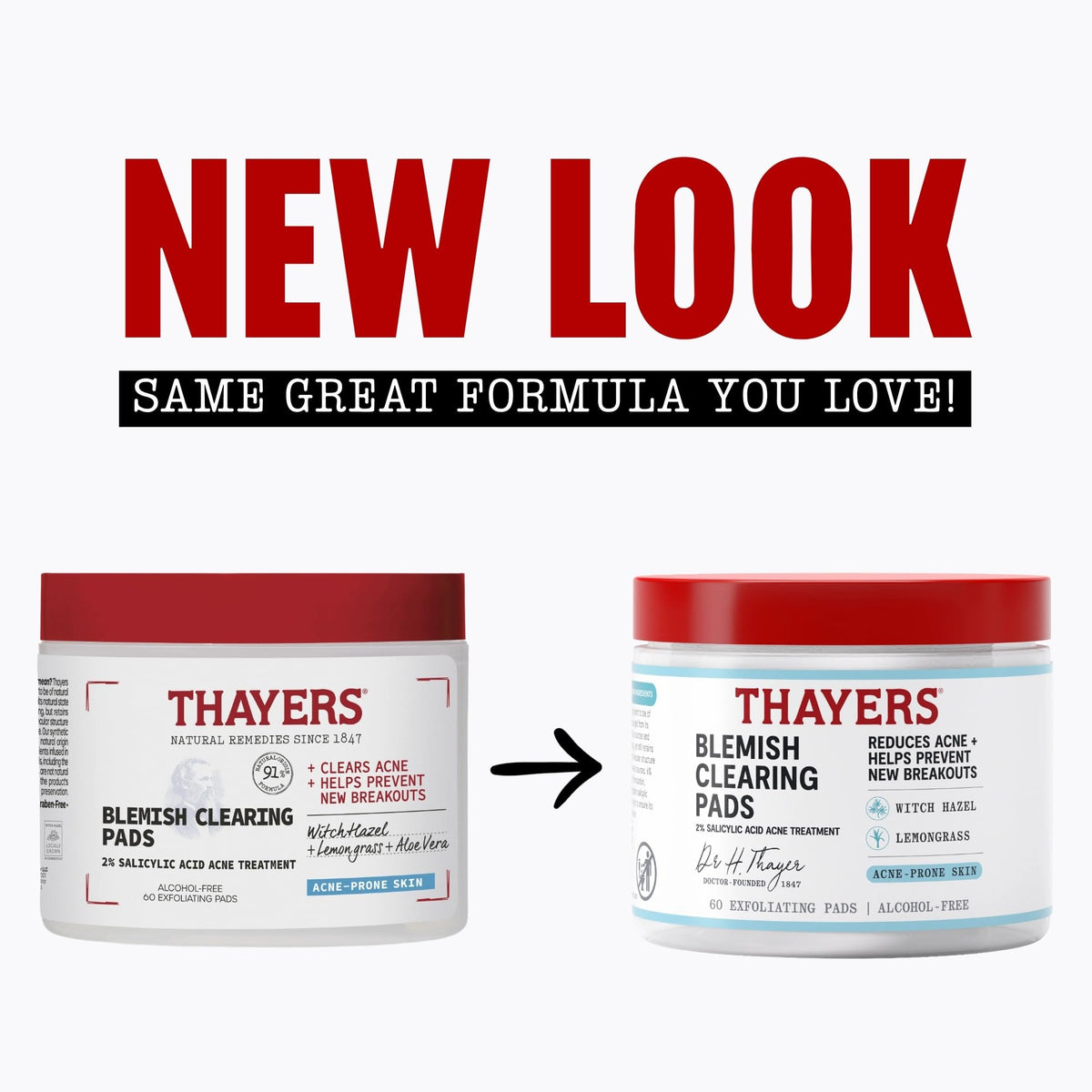 Thayers Blemish Clearing Acne Pads, Salicylic Acid Acne Treatment for Face, Pore Reducing, Exfoliating - FENGGESTORE20