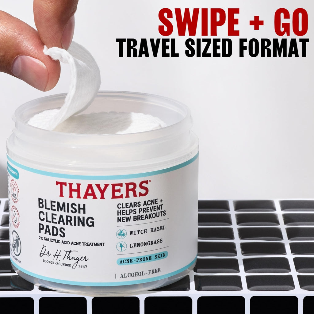 Thayers Blemish Clearing Acne Pads, Salicylic Acid Acne Treatment for Face, Pore Reducing, Exfoliating - FENGGESTORE20