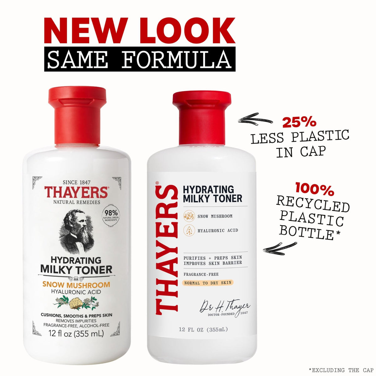 THAYERS Milky Face Toner Skin Care with Snow Mushroom Tremella and Hyaluronic Acid - FENGGESTORE20