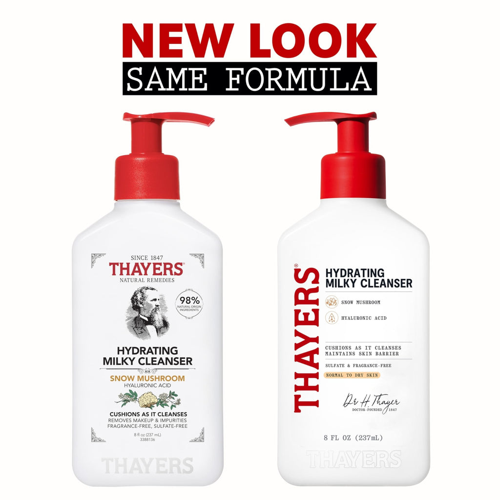 Thayers Milky Hydrating Face Cleanser with Snow Mushroom and Hyaluronic Acid, Dermatologist Recommended Gentle Facial Wash and Hydrating Skincare - FENGGESTORE20
