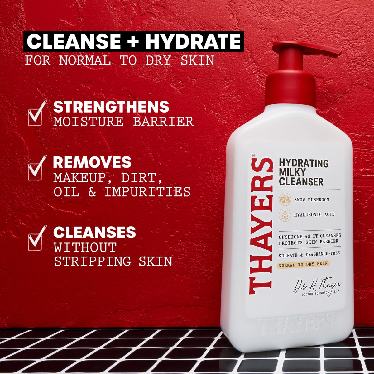 Thayers Milky Hydrating Face Cleanser with Snow Mushroom and Hyaluronic Acid, Dermatologist Recommended Gentle Facial Wash and Hydrating Skincare - FENGGESTORE20