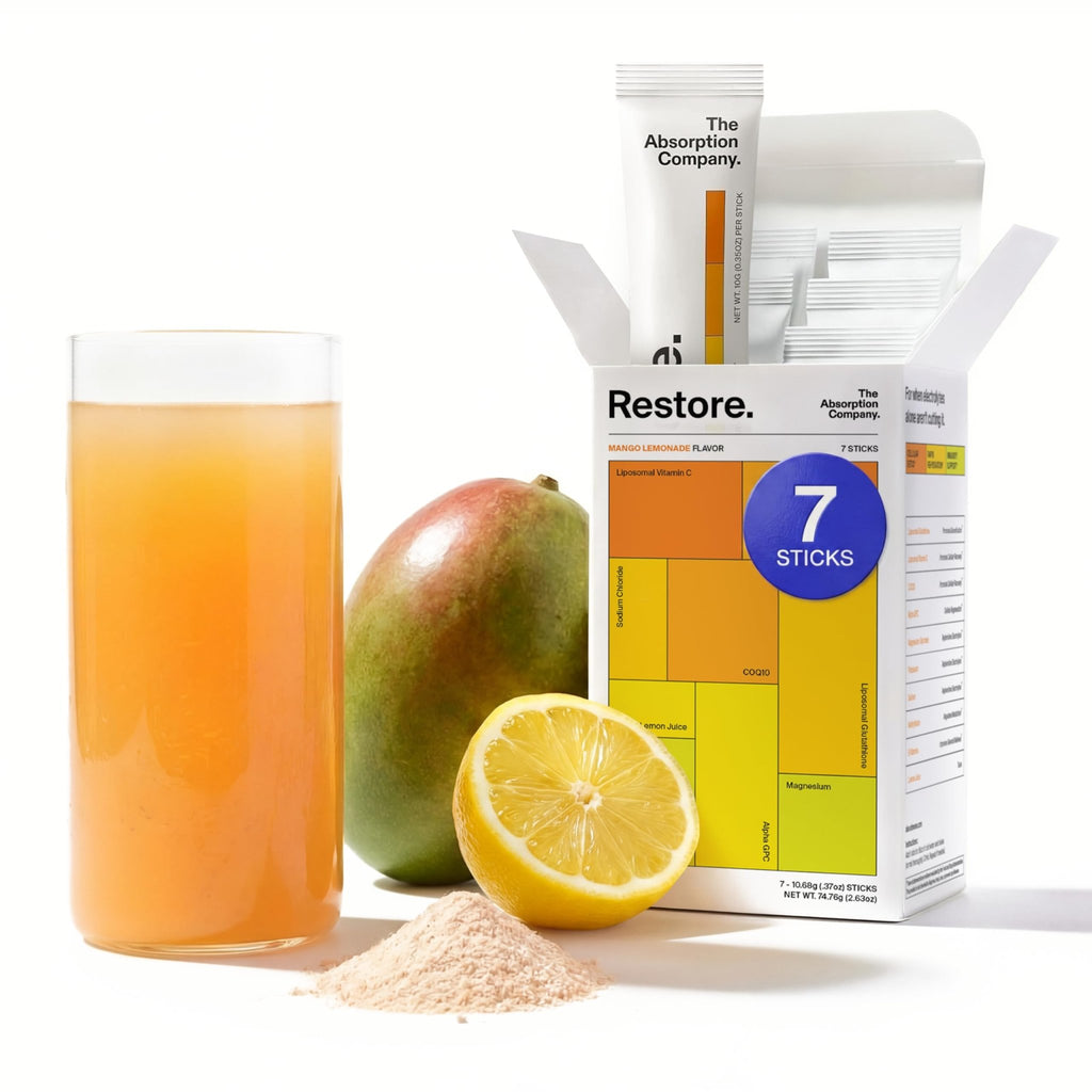 The Absorption Company Electrolyte Powder Packets - Workout Recovery & Hydration Drink Mix with Liposomal Glutathione, Vitamin C & Methylated B Vitamins - FENGGESTORE20
