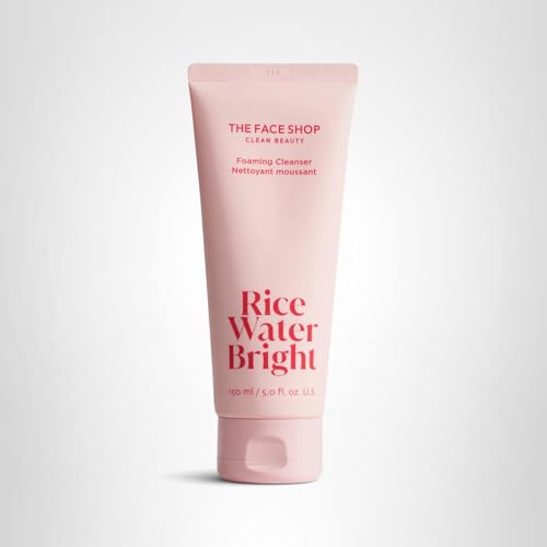 The Face Shop Rice Water Bright Foaming Facial Cleanser with Ceramide, Gentle Face Wash for Hydrating & Moisturizing, - FENGGESTORE20