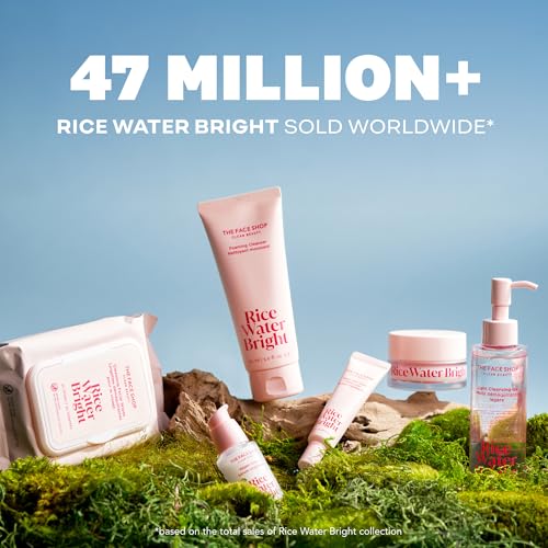 The Face Shop Rice Water Bright Foaming Facial Cleanser with Ceramide, Gentle Face Wash for Hydrating & Moisturizing, - FENGGESTORE20