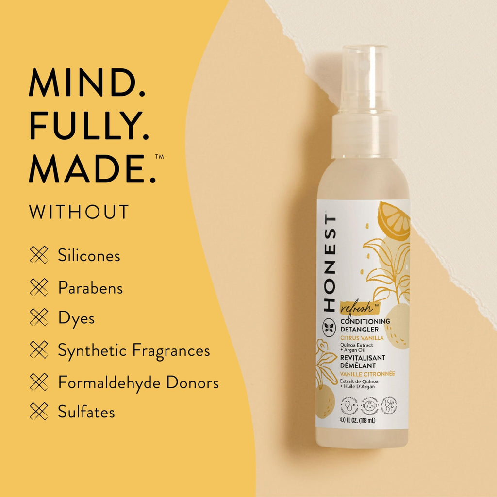 The Honest Company Conditioning Hair Detangler, Tear-Free, Hypoallergenic, Leave-In Conditioner and Fortifying Spray - FENGGESTORE20